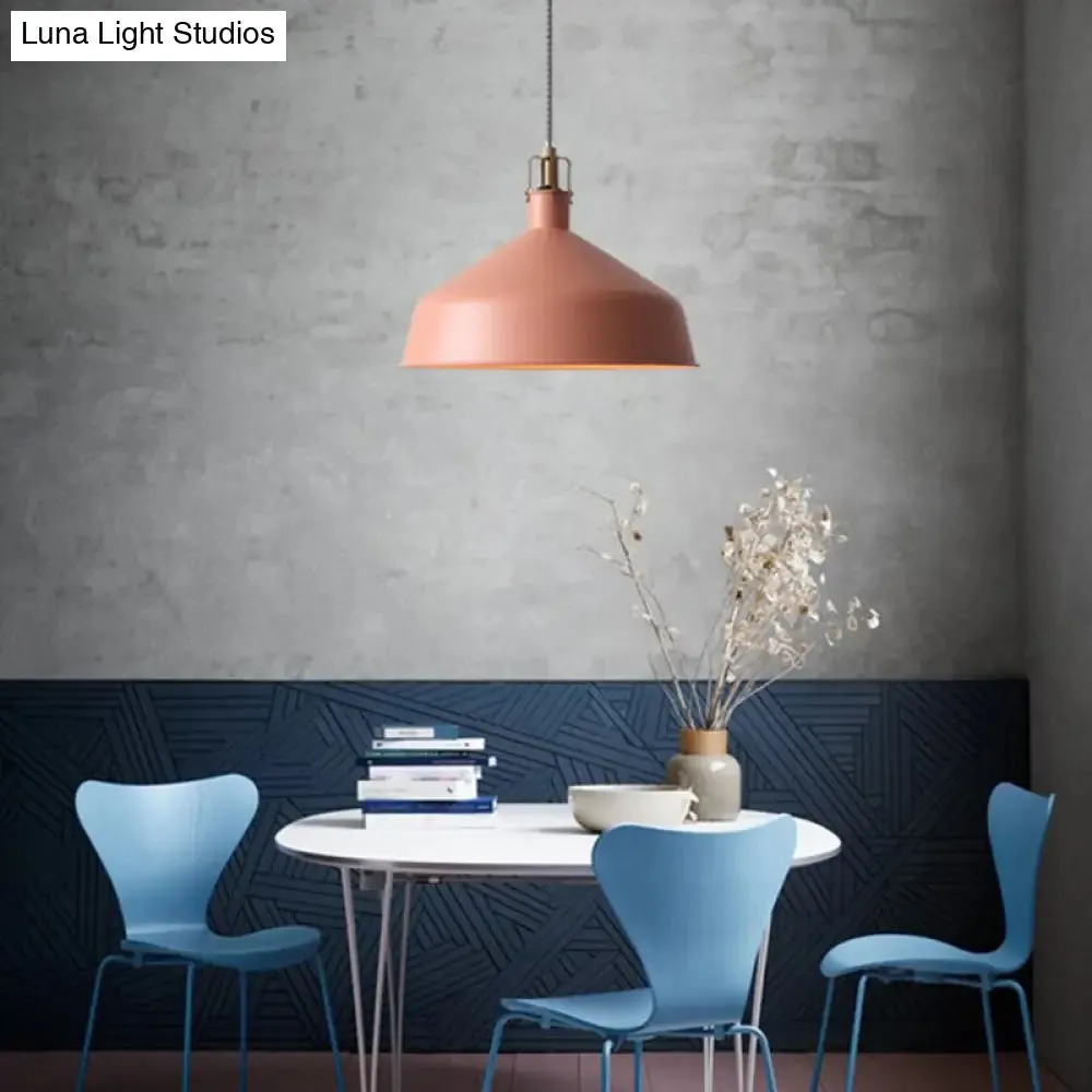 Modern Metal Barn Pendant Light for Dining Room - 1-Head Suspension