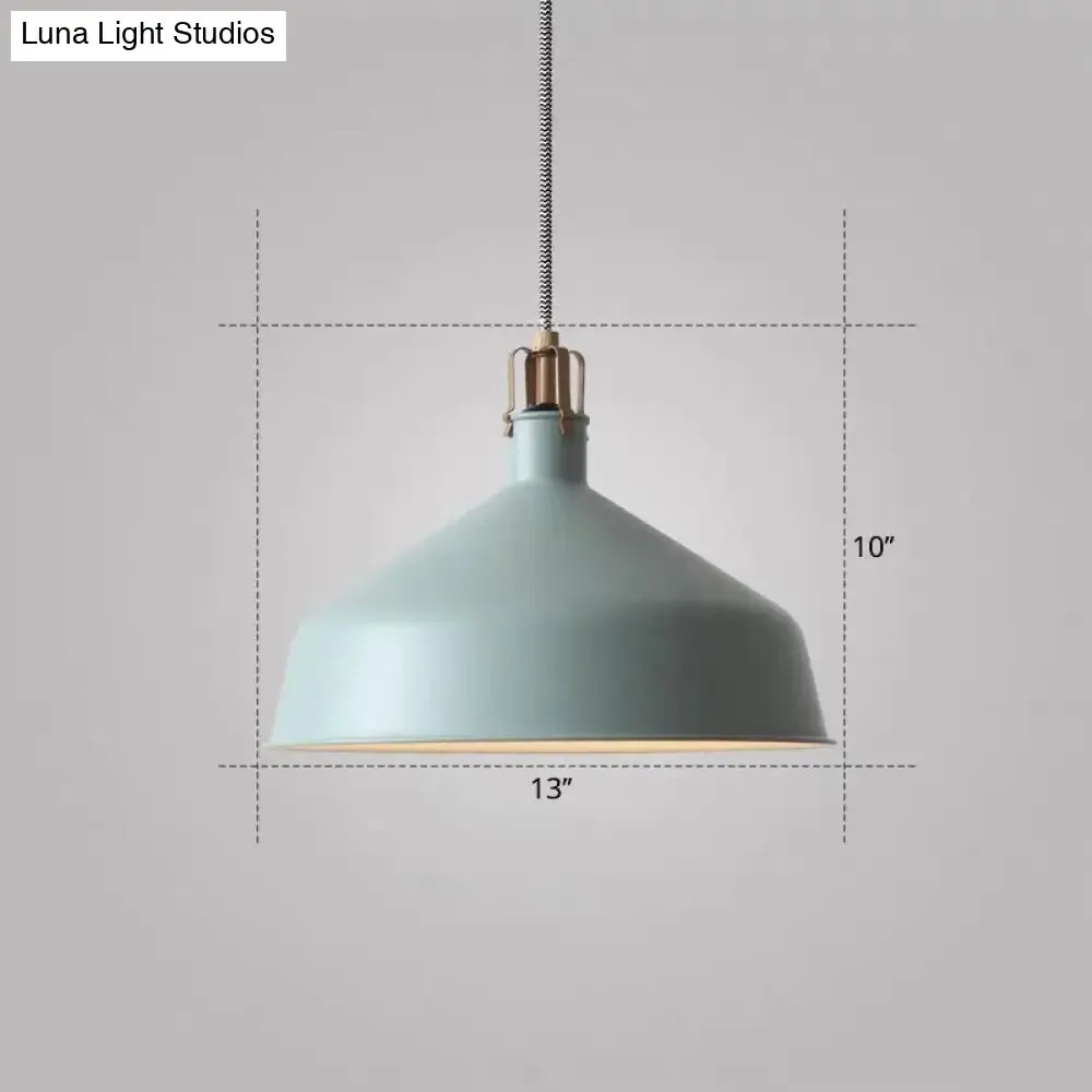 Modern Metal Barn Pendant Light for Dining Room - 1-Head Suspension