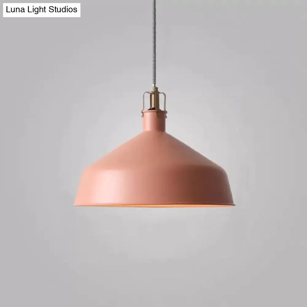 Modern Metal Barn Pendant Light for Dining Room - 1-Head Suspension