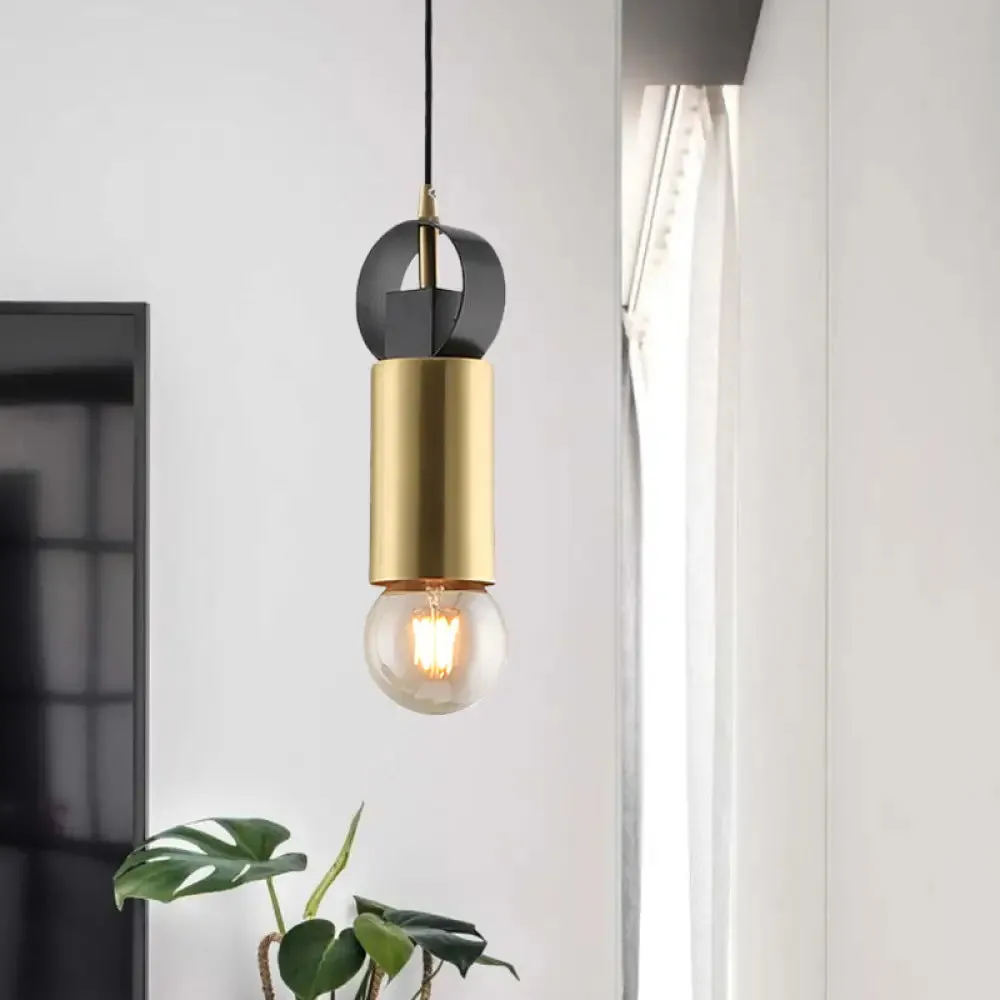 Modern Tube Mini Pendulum Light - Brass Finish for Bedroom Suspension