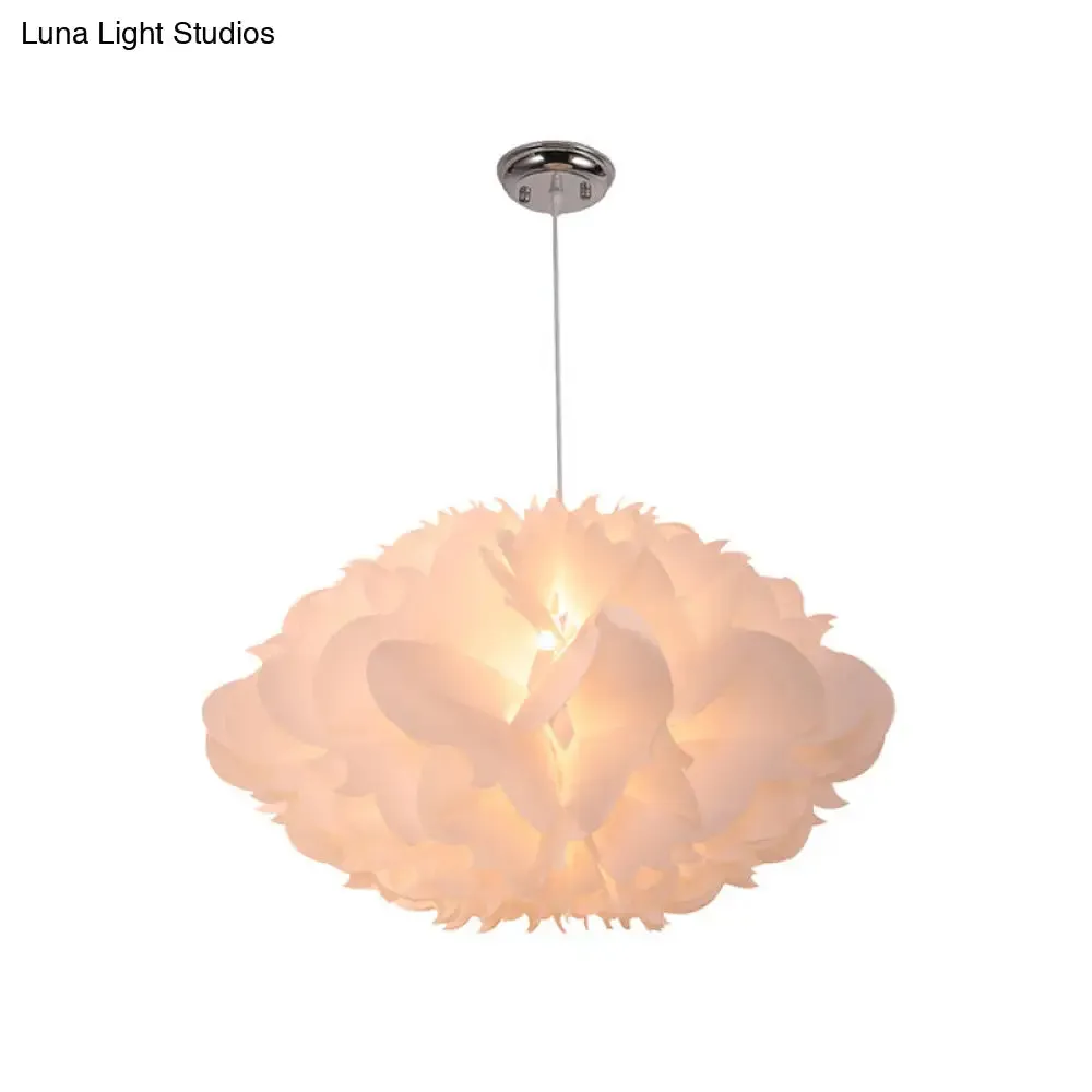 Modern White Floral Suspension Light - Acrylic Pendant for Table Overhead Lighting