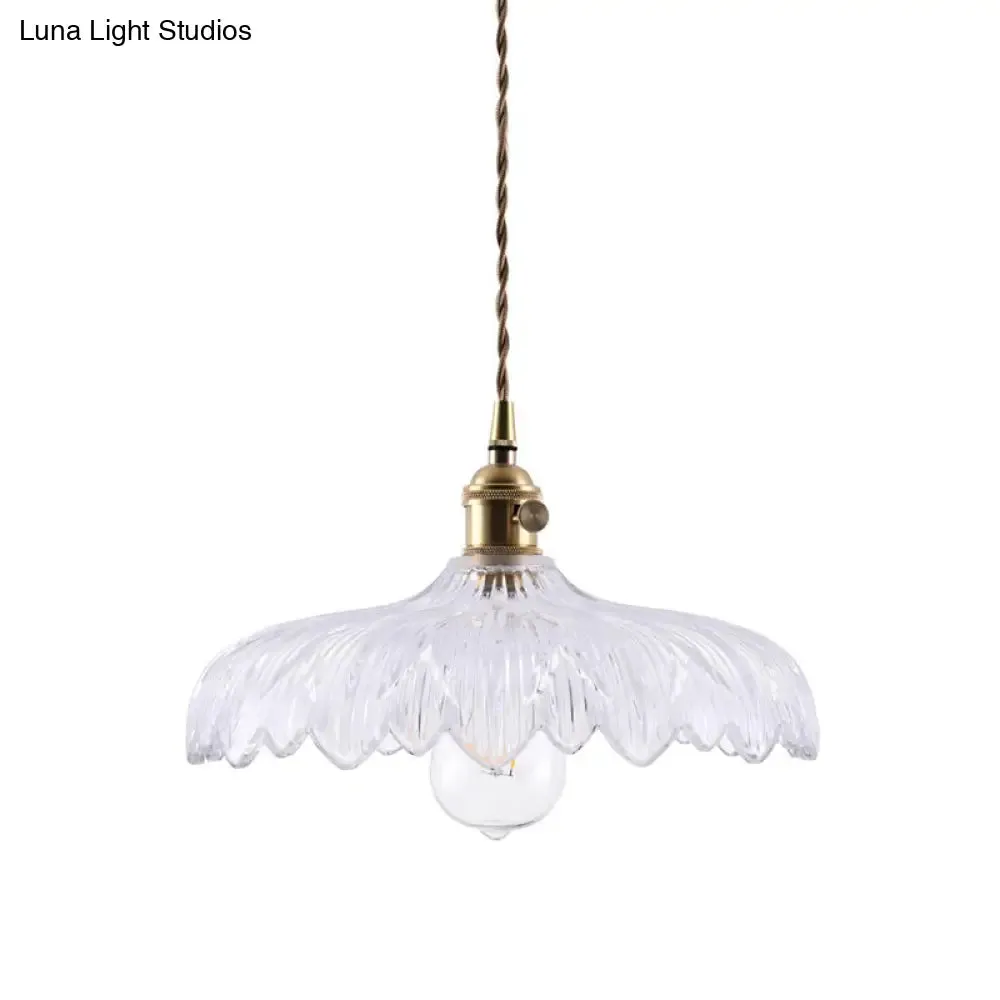 Modern White Prismatic Glass Umbrella Pendant Lamp - 10"/12" Wide, 1-Light, Brass Suspension, Ideal for Restaurants