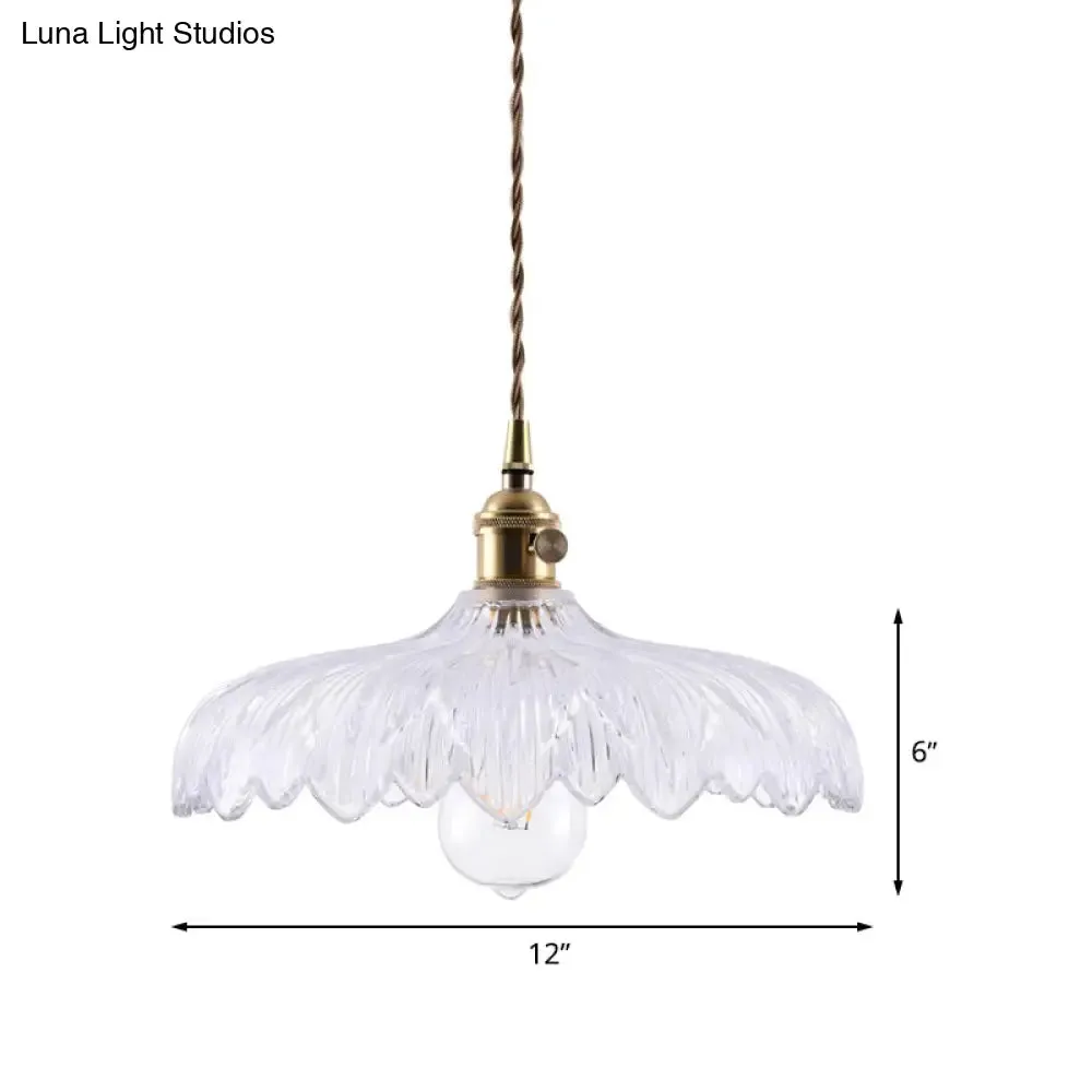 Modern White Prismatic Glass Umbrella Pendant Lamp - 10"/12" Wide, 1-Light, Brass Suspension, Ideal for Restaurants