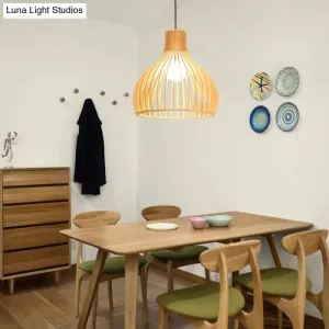 Modern Wood Geometric Pendant Light for Restaurant Ceilings