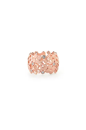 Monogram Ring Brooch - Rose Gold