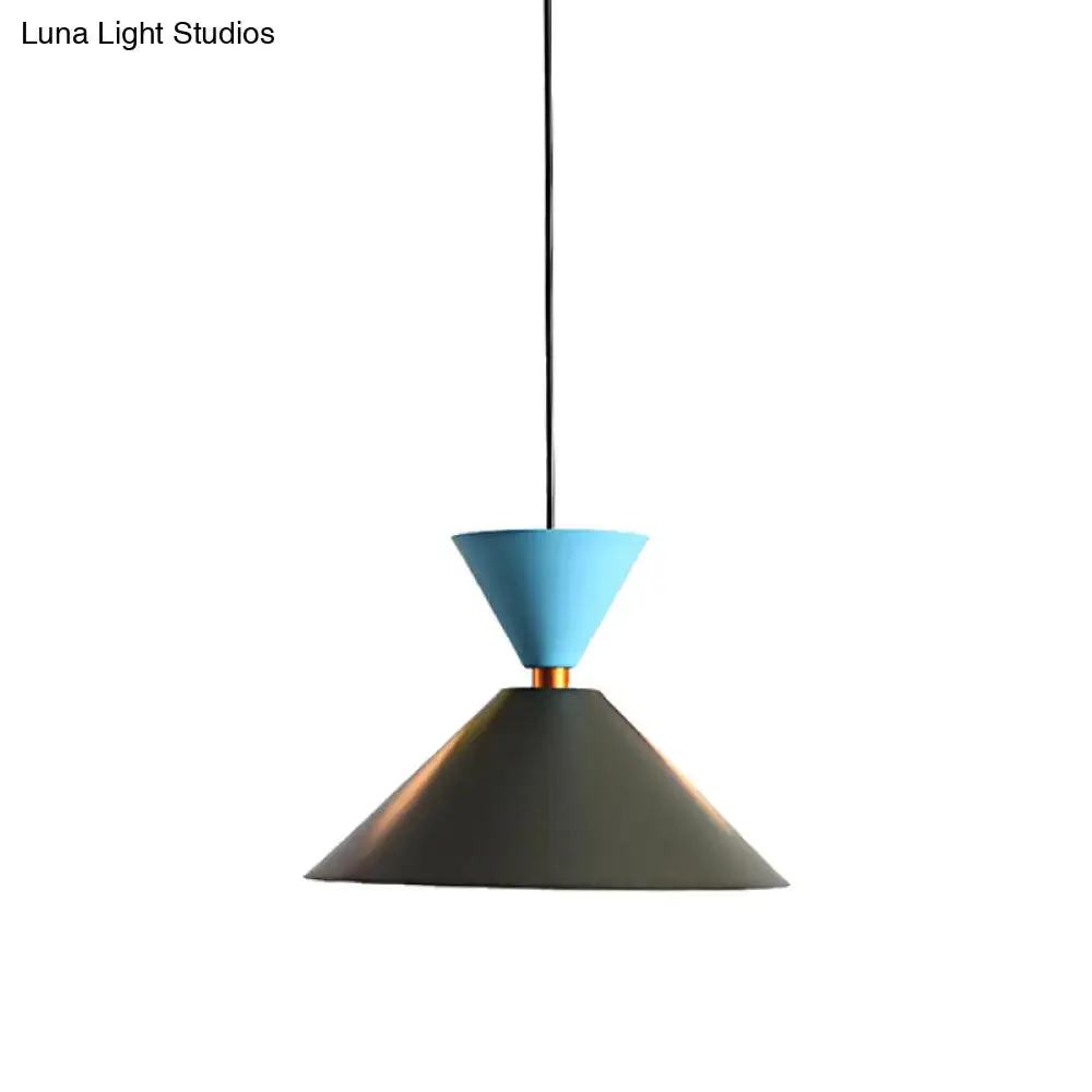 Nordic Style Black Cone/Dome Pendant Light - Metal 1-Light Ceiling Hanging Lamp, 2"/3" Diameter