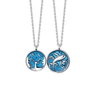 Ocean Forest Romantic Couple Necklaces Set