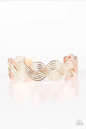 Paparazzi Bracelet ~ Braided Brilliance - Rose Gold