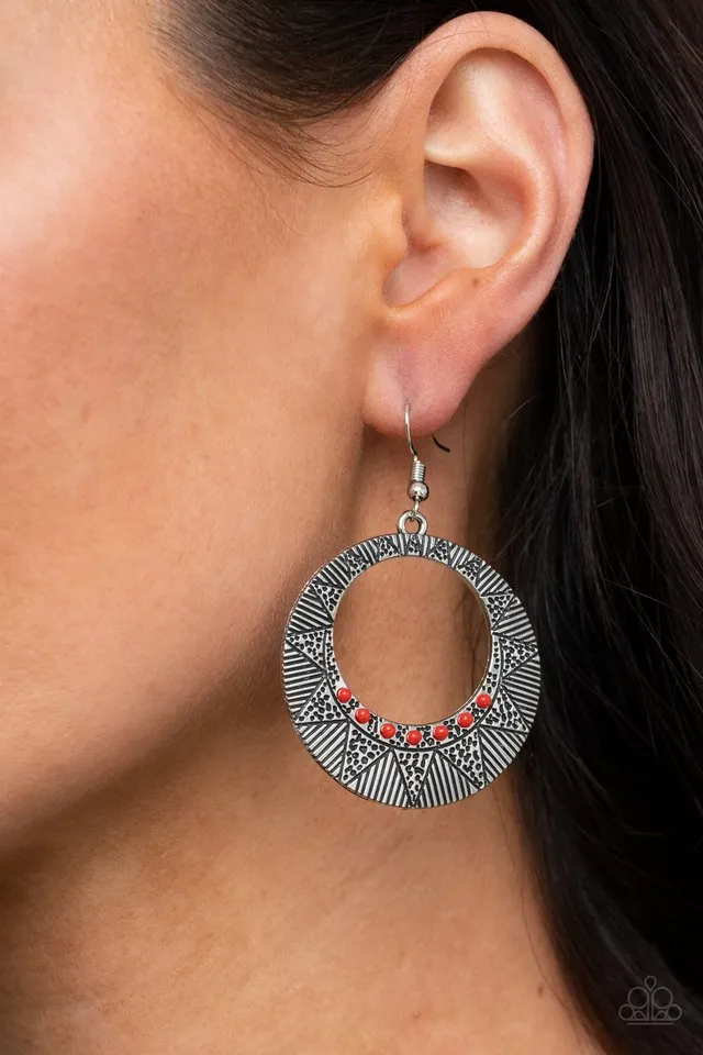 Paparazzi Earring ~ Adobe Dusk - Red