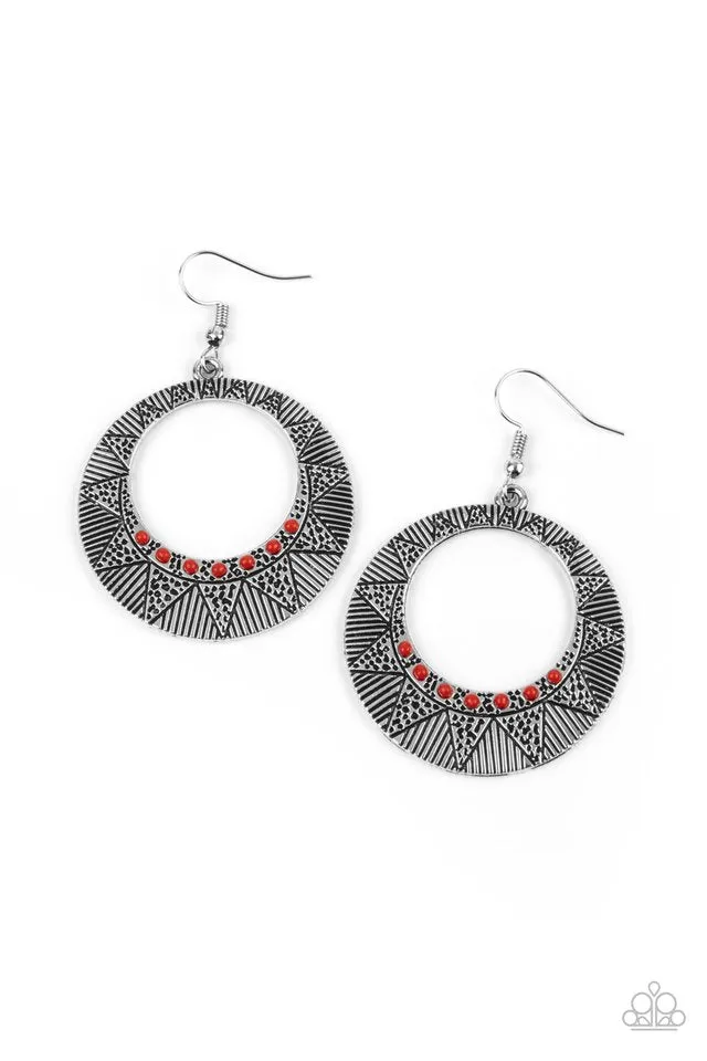 Paparazzi Earring ~ Adobe Dusk - Red