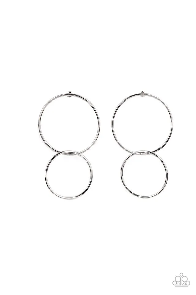 Paparazzi Earring ~ City Simplicity - Silver