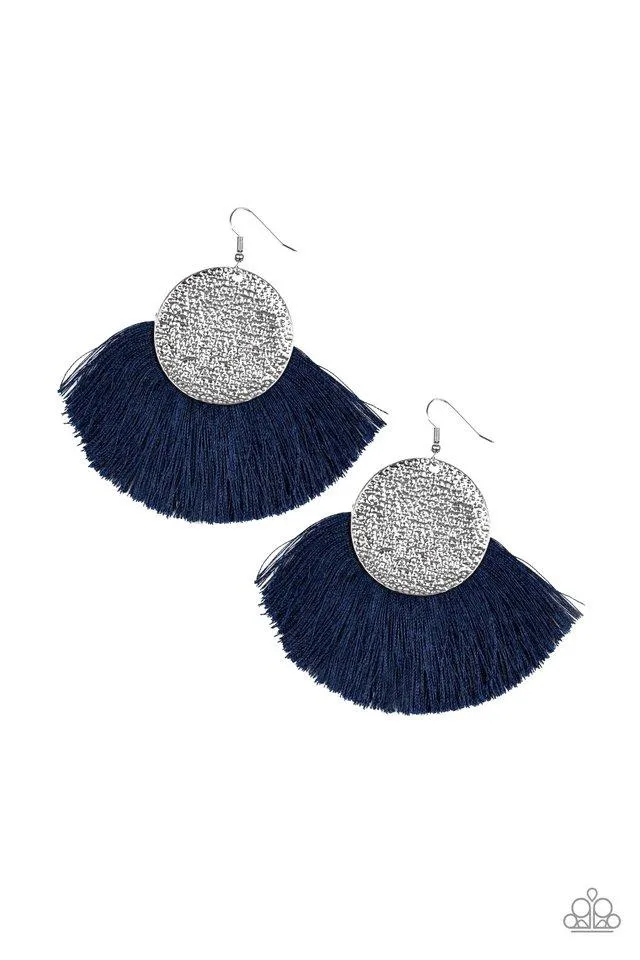 Paparazzi Earring ~ Foxtrot Fringe - Blue