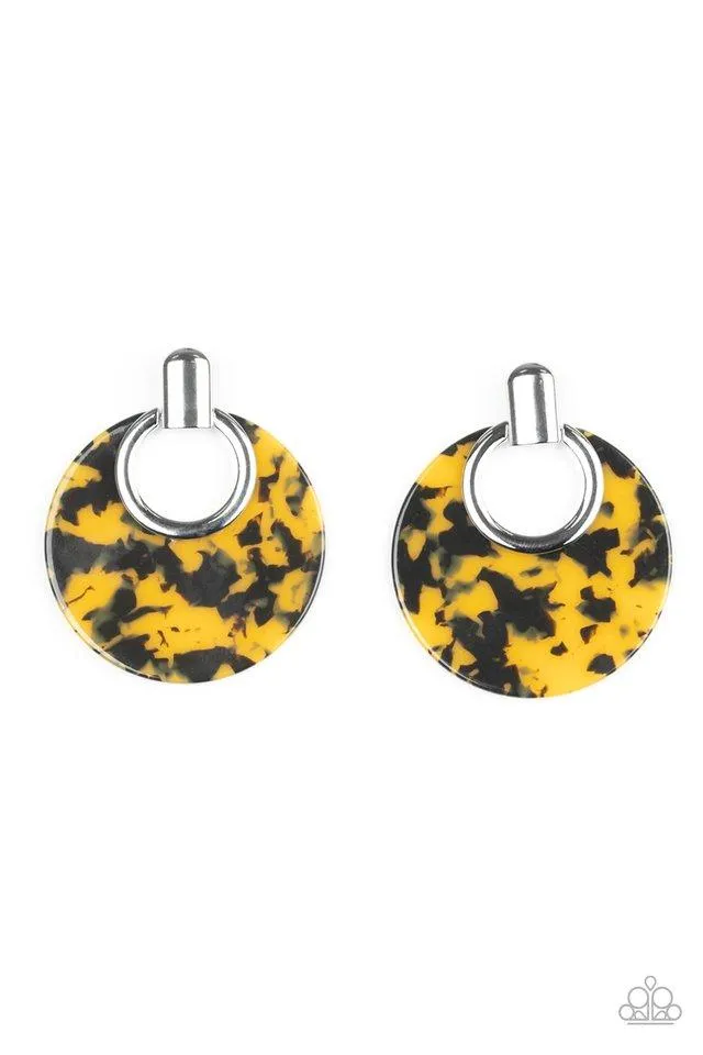 Paparazzi Earring ~ Metro Zoo - Yellow