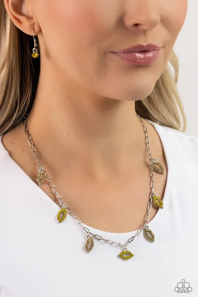 Paparazzi Necklace ~ KISS the Mark - Yellow