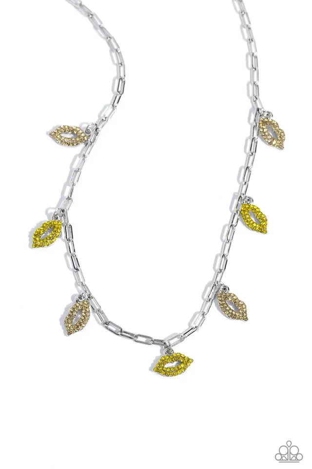 Paparazzi Necklace ~ KISS the Mark - Yellow