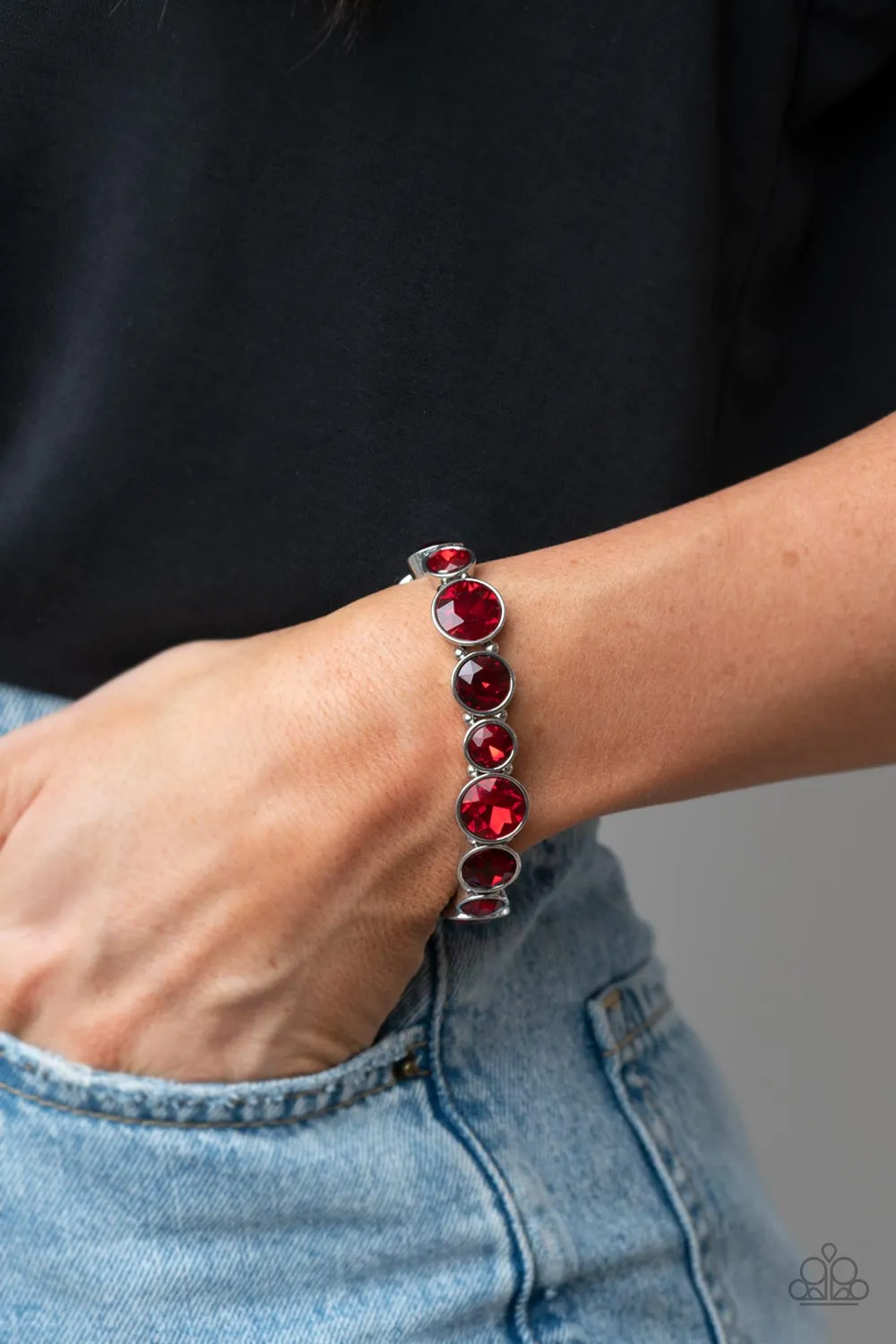 PAPARAZZI Twinkling Tease - Red BRACELETS