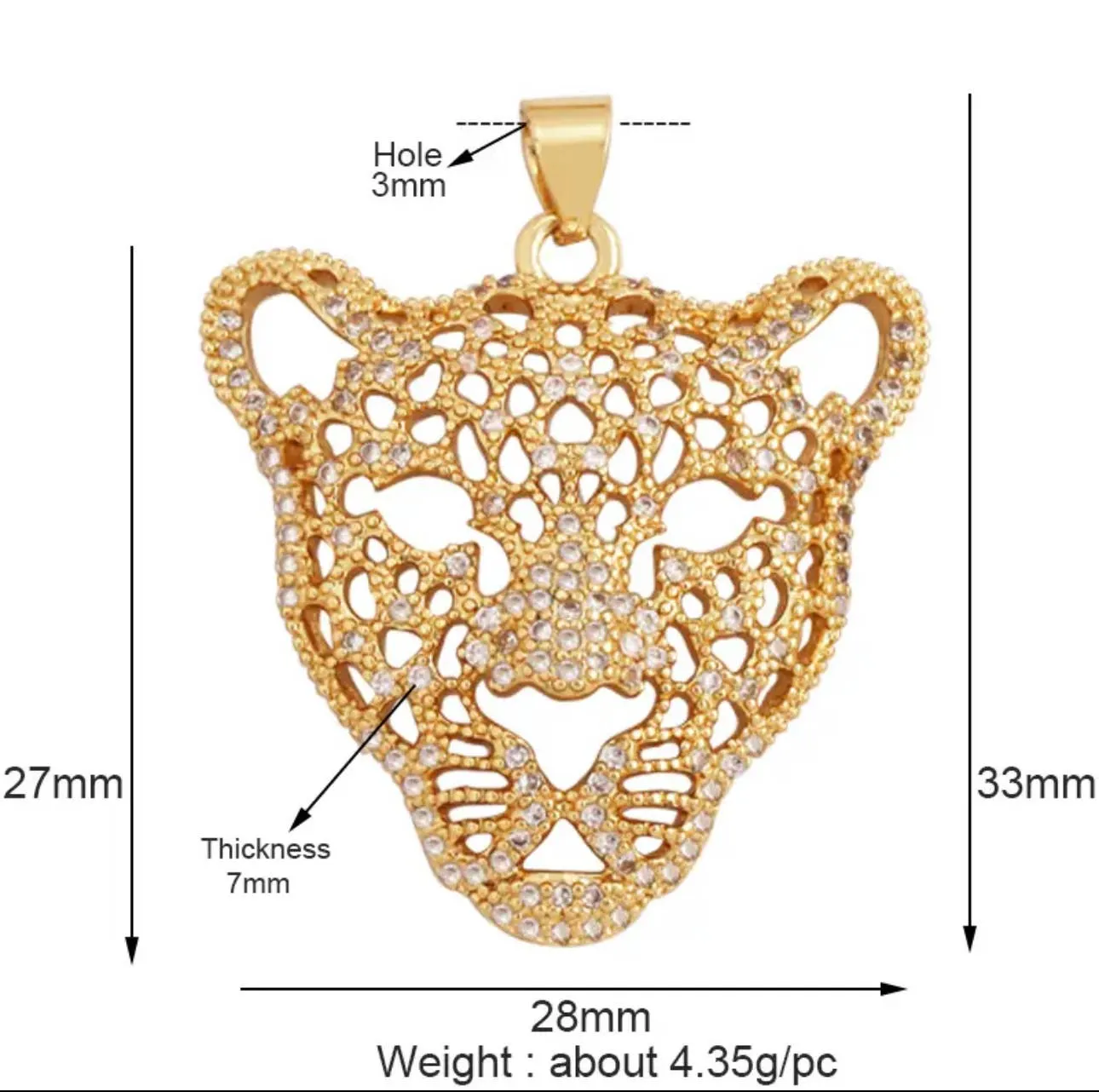 Pave Leopard Charm For Charm Bar & Charm Necklace