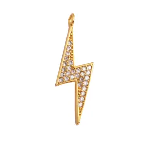 Pave Lightening Bolt Charm For Charm Bar & Charm Necklace