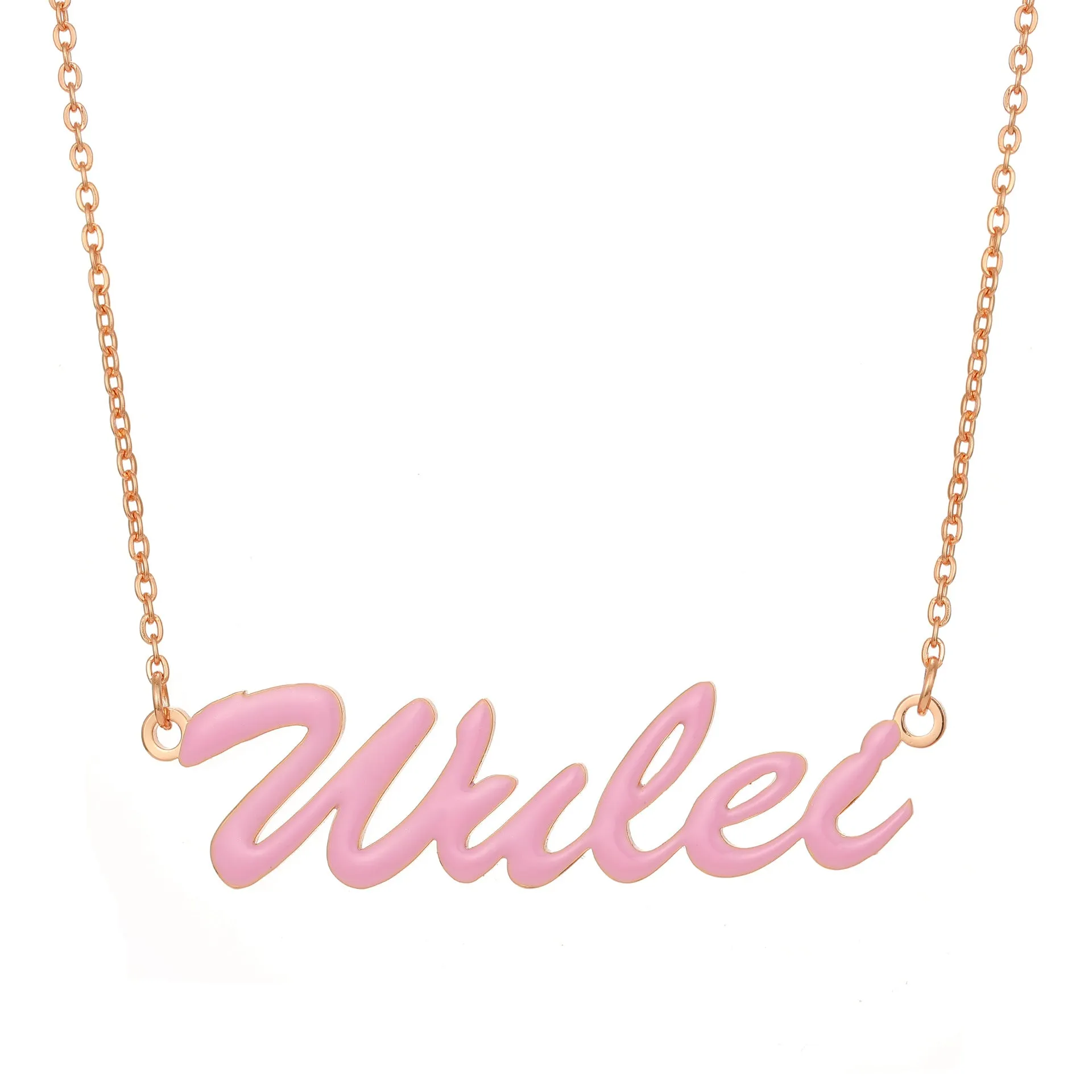 Pink Handmade Minimalistic Custom Name Jewelry