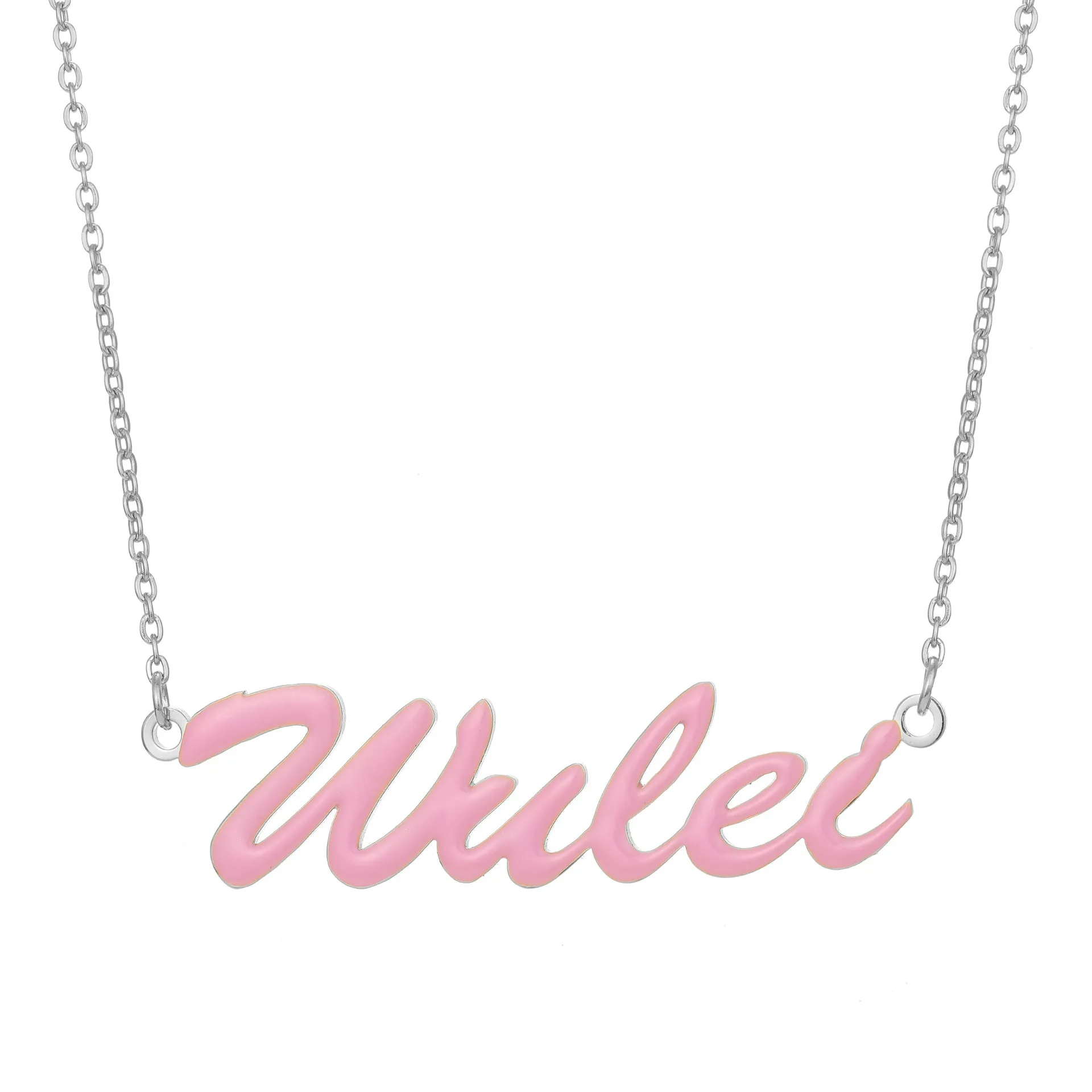 Pink Handmade Minimalistic Custom Name Jewelry