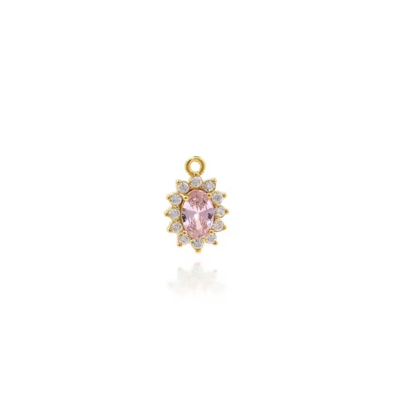 Pink Zircon Charm For Charm Necklace & Bracelet