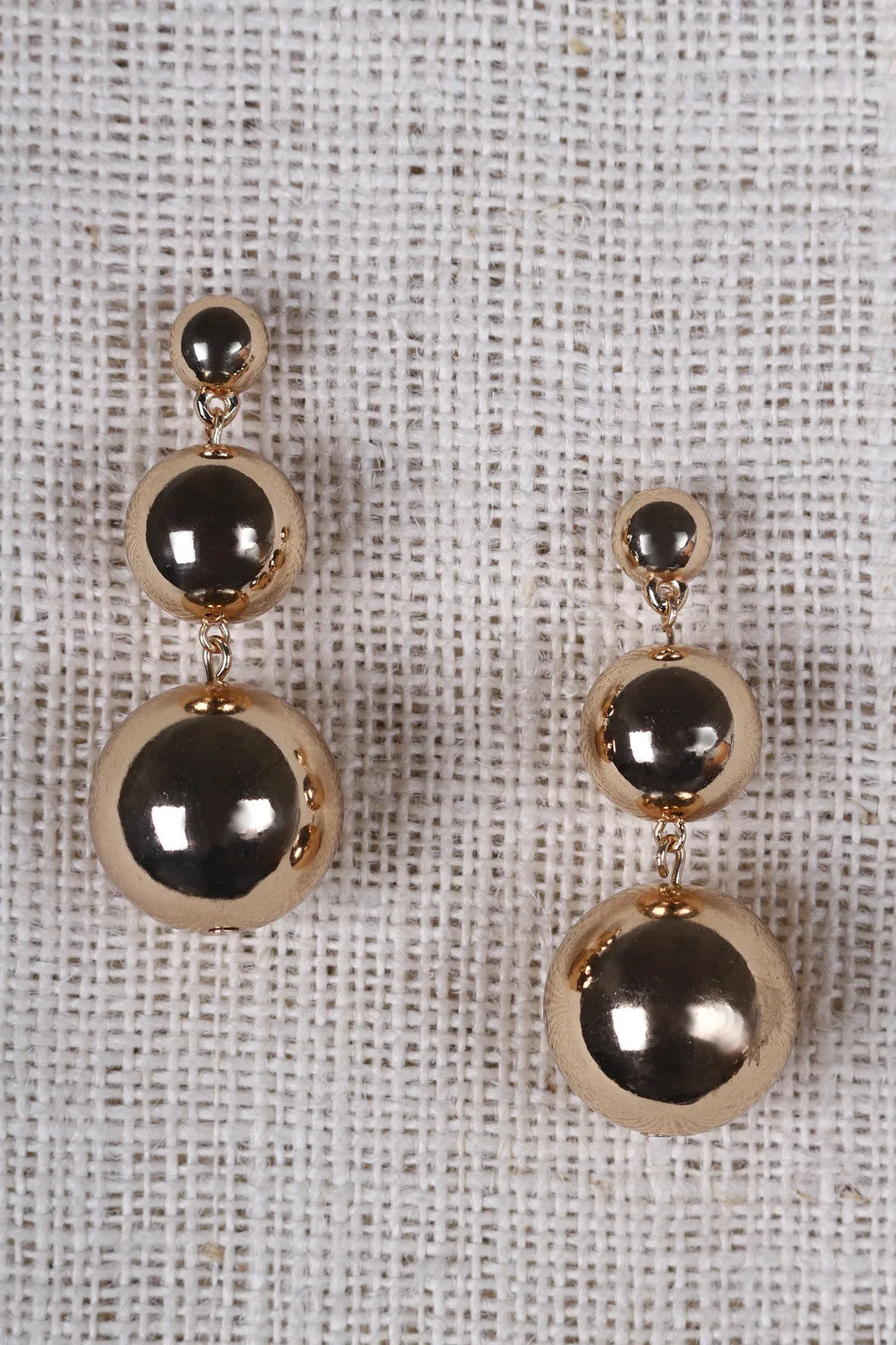 Polished Triple Bead Earrings