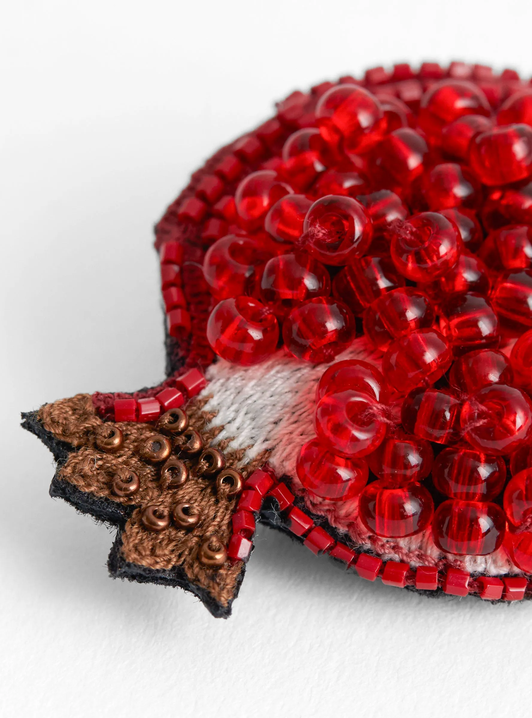 Pomegranate Brooch Red