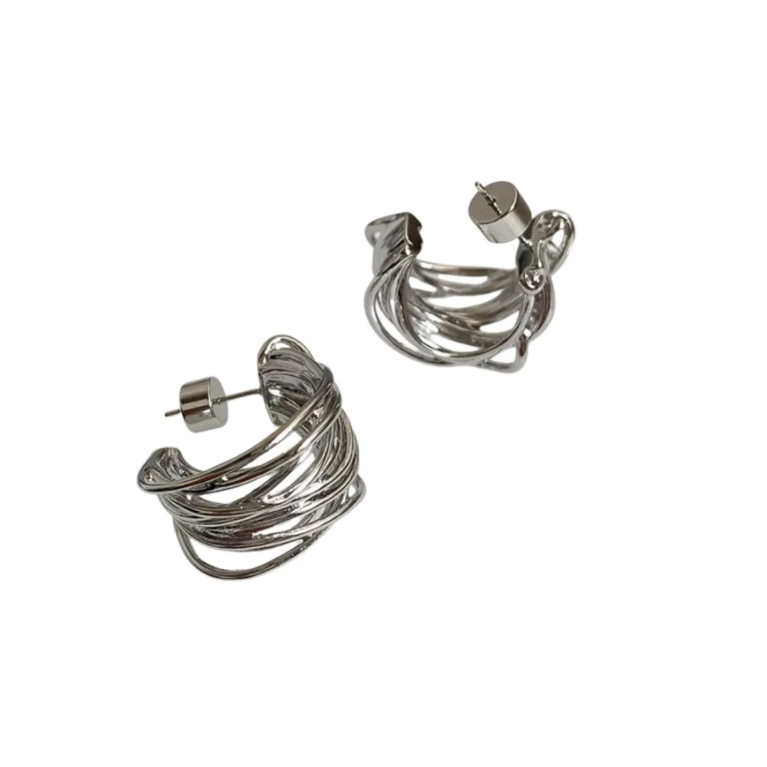 Pre Order:  Chic Multi Wire Metal Hoop Earrings