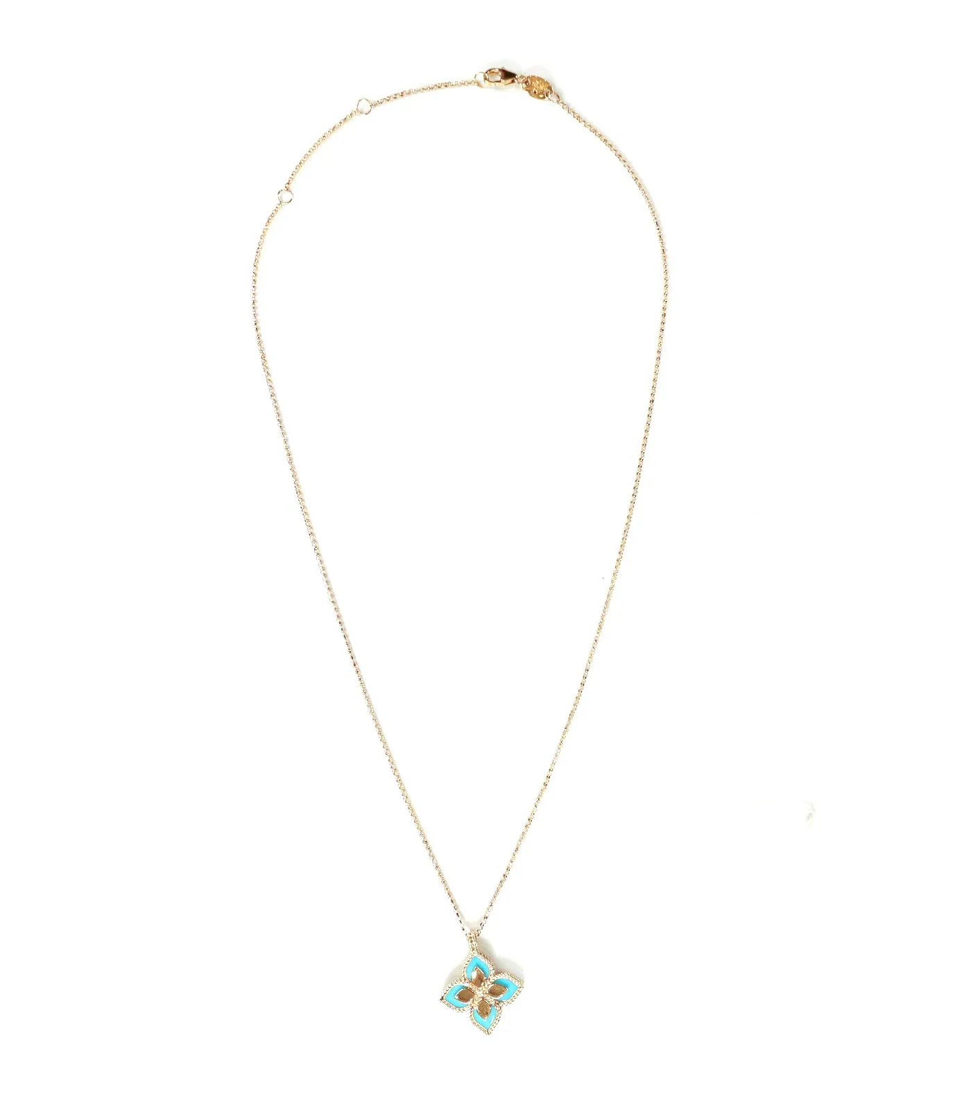 Princess Flower Pendant Necklace with Turquoise