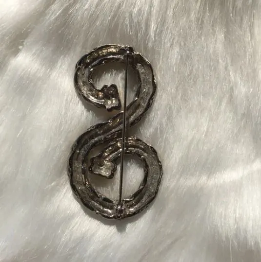 "S” Design Metal Braided Silver Plated Brooch Pin