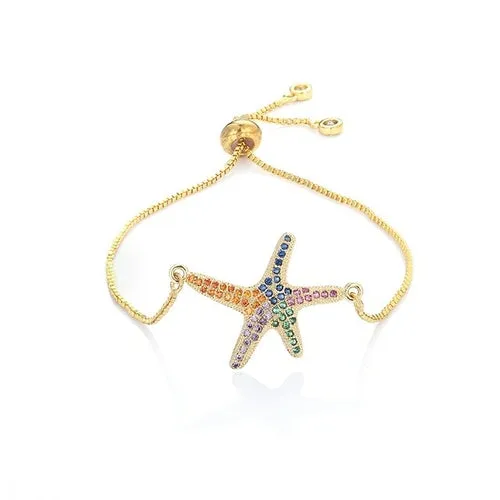 Rainbow Collection Charm Pave Pendant Bracelets