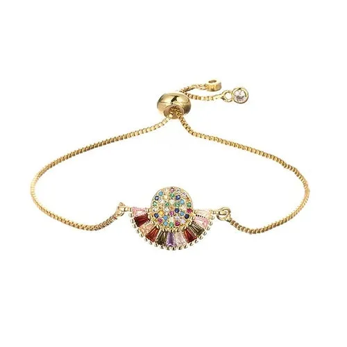 Rainbow Collection Charm Pave Pendant Bracelets