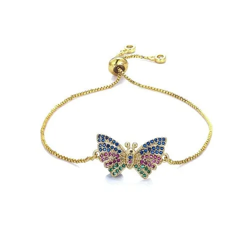 Rainbow Collection Charm Pave Pendant Bracelets