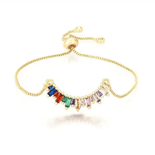 Rainbow Collection Charm Pave Pendant Bracelets