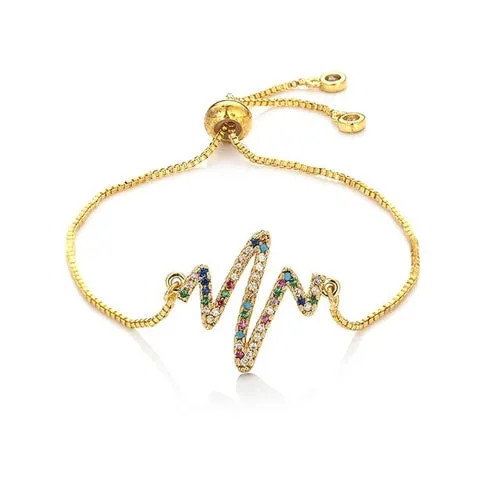 Rainbow Collection Charm Pave Pendant Bracelets