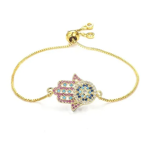 Rainbow Collection Charm Pave Pendant Bracelets