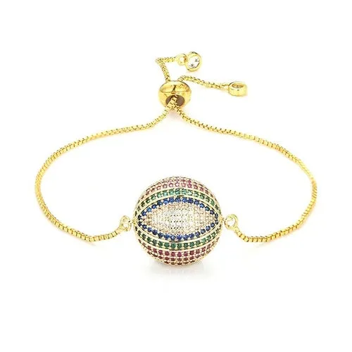 Rainbow Collection Charm Pave Pendant Bracelets