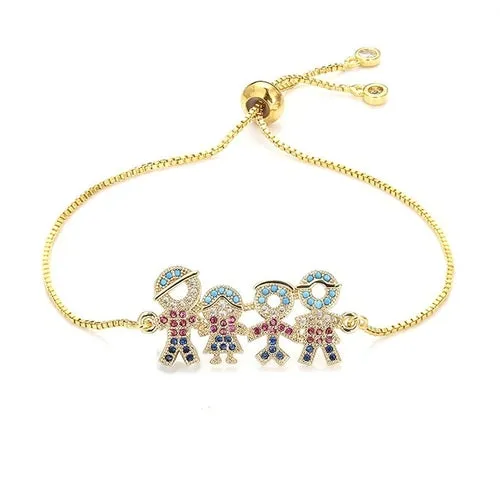 Rainbow Collection Charm Pave Pendant Bracelets