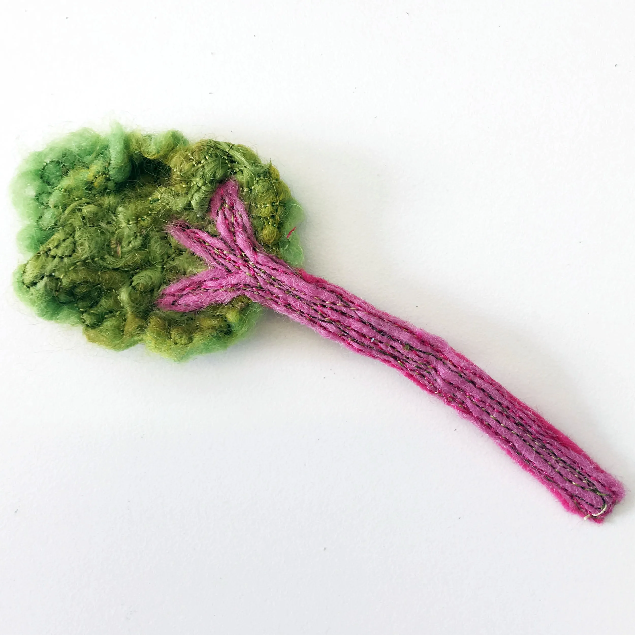 Rhubarb Felt Brooch