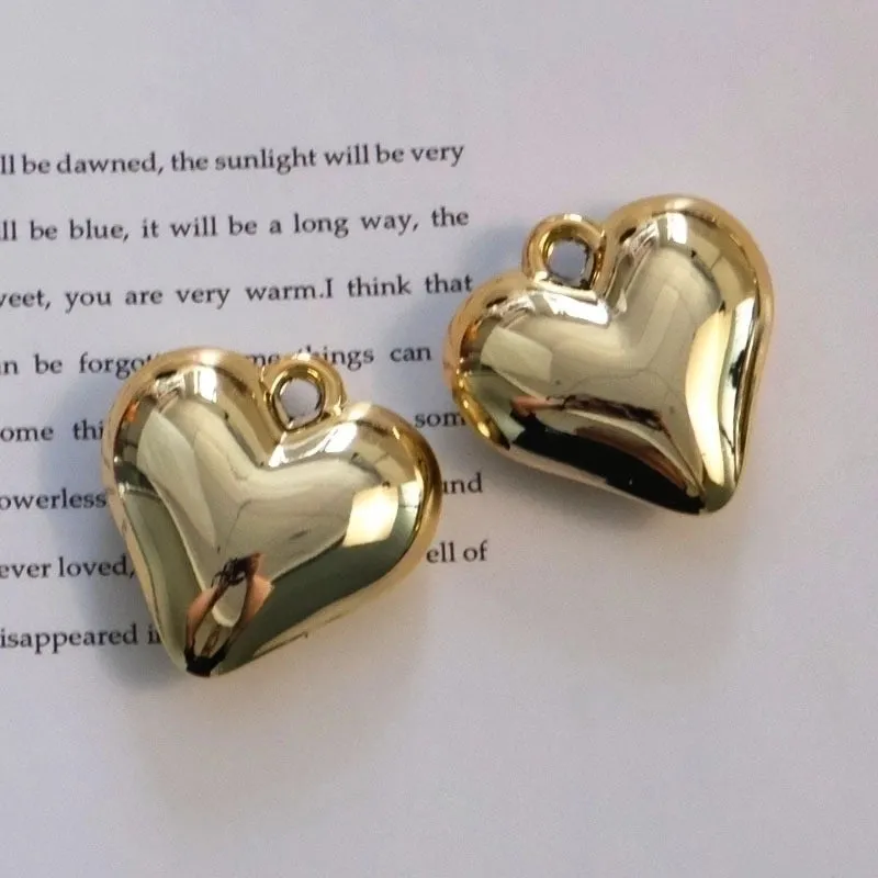 Romantic Heart Shape Arylic Plating Valentine's Day Charms Jewelry Accessories