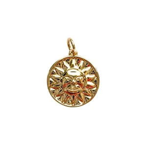 Round Sun Charm For Charm Necklace & Bracelet