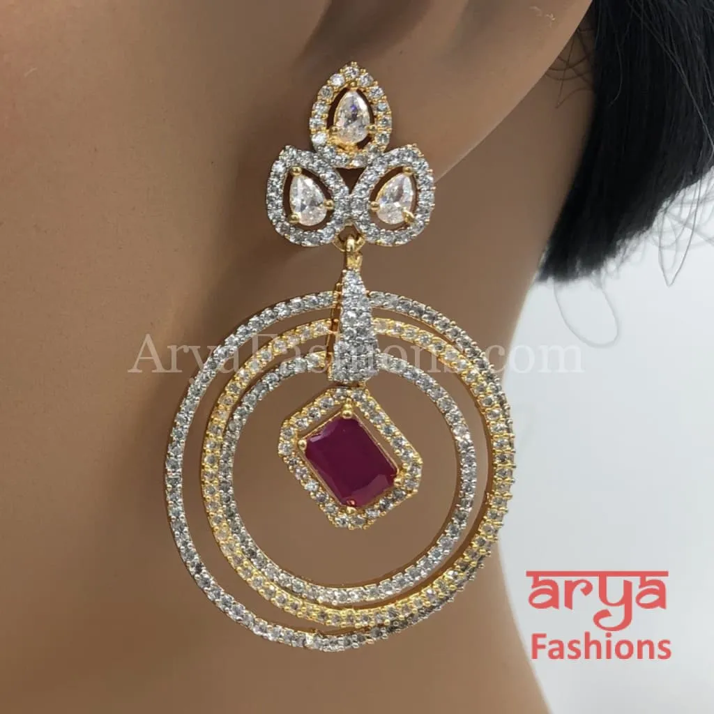 Ruby Indian Cubic Zirconia Earrings