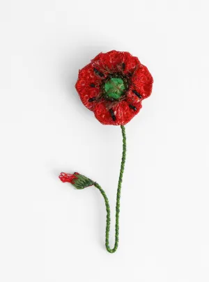 Shirley Poppy Brooch Red & Green