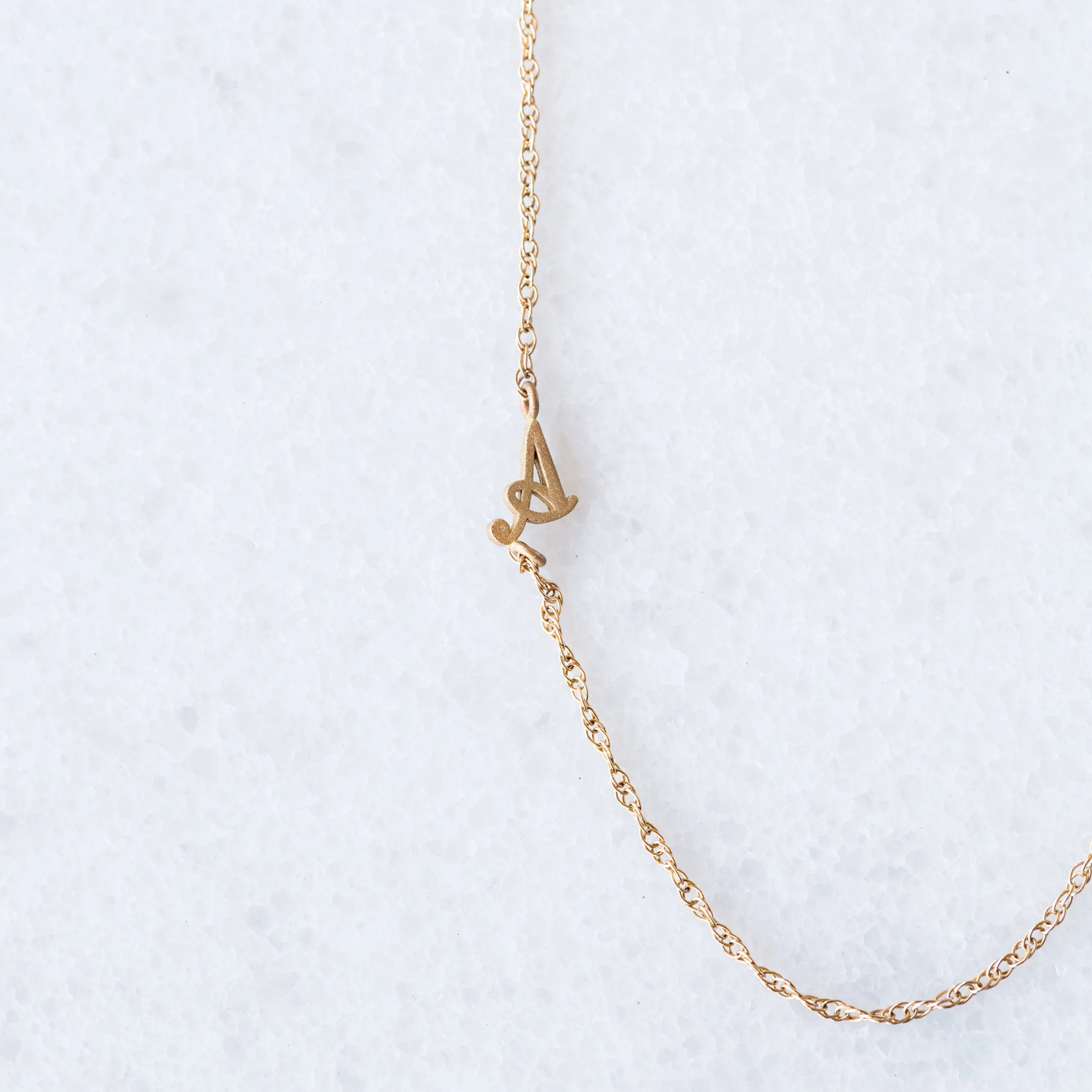 Sideways Initial Necklace | 14-Karat