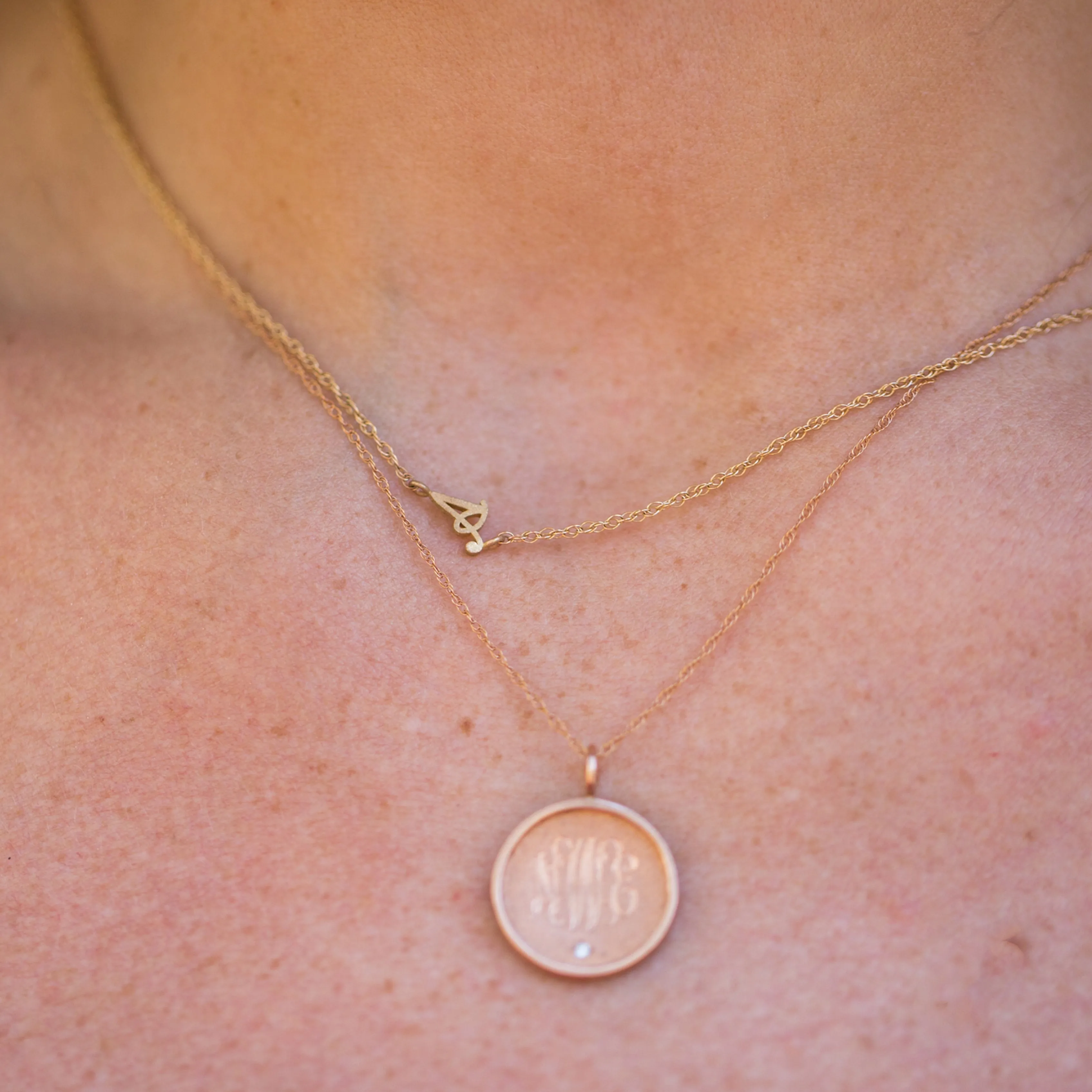 Sideways Initial Necklace | 14-Karat