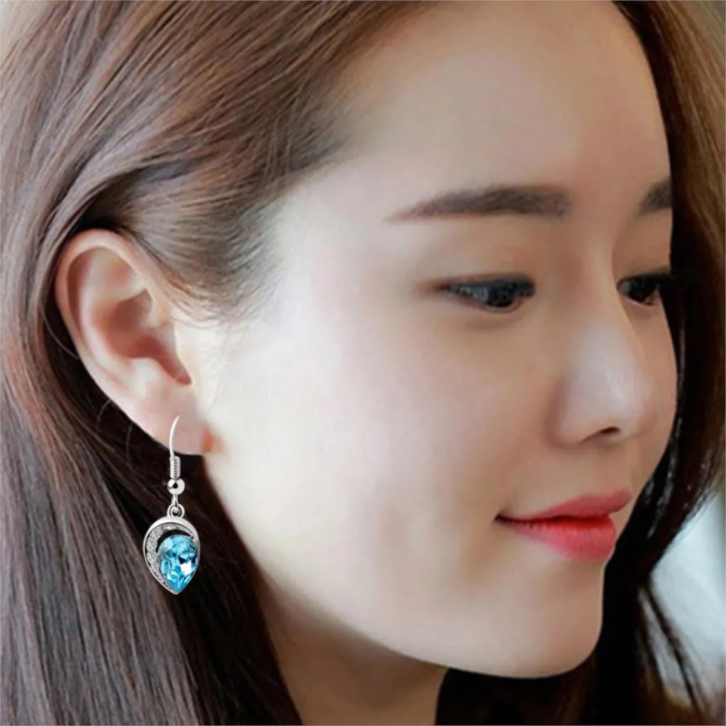 Silver Plated Earrings Fashion Fine Jewelry Water Drop Earrings for Women Fashion Pendientes Brinco