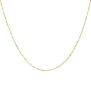 Singapore Chain Necklace | Solid 14k Gold