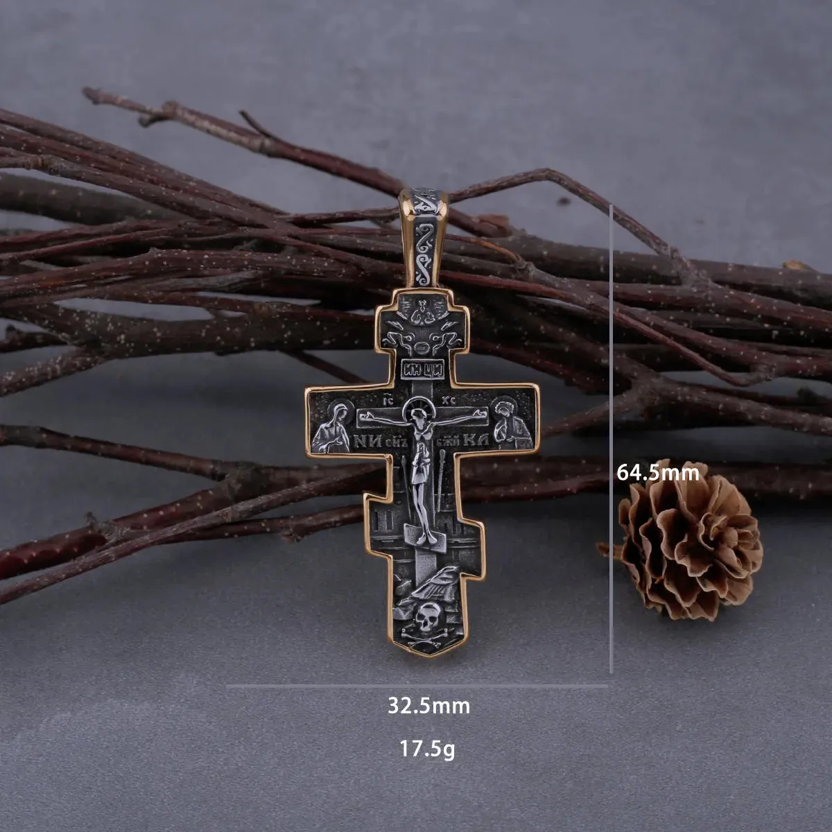 Stainless Steel Jesus Cross Viking Necklace