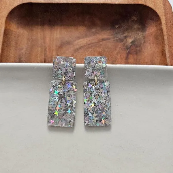 Starry Silve Glitter Earrings