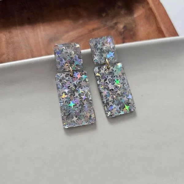 Starry Silve Glitter Earrings